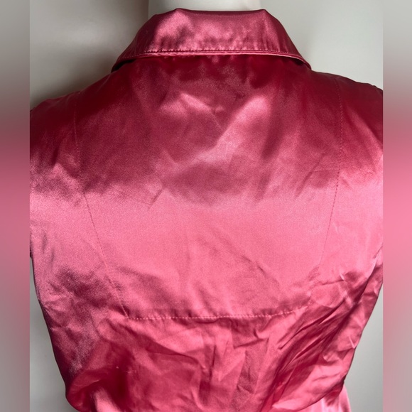 Vintage Satin Pajama Set 90s Valerie Stevens Sleevless Top Shorts Pink Silky Pjs - Picture 10 of 16